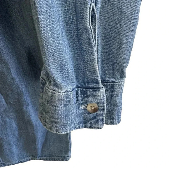 ASOS Blue Denim Jean Shirt Mini Dress Button Down Collar Long Sleeve Cotton 4 - Picture 4 of 12